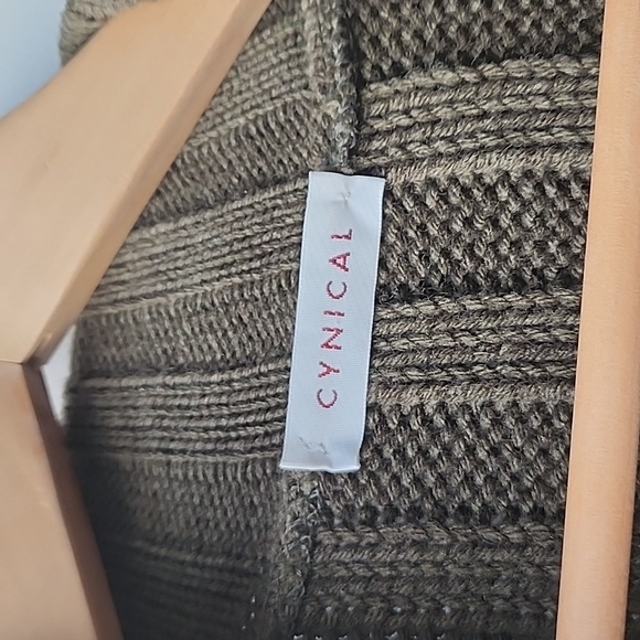 Vintage Made in Italy Faux Shearling Rib Knit Printed Long Cardigan - Picture 5 of 8